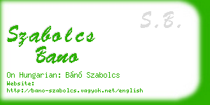 szabolcs bano business card