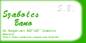 szabolcs bano business card